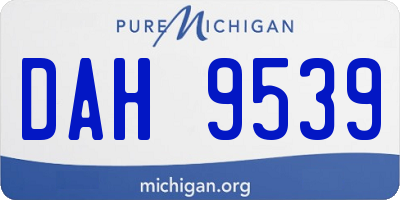 MI license plate DAH9539