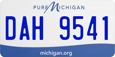 MI license plate DAH9541