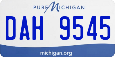 MI license plate DAH9545