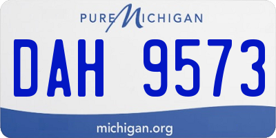 MI license plate DAH9573