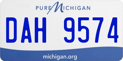 MI license plate DAH9574