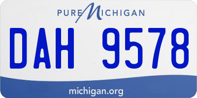 MI license plate DAH9578