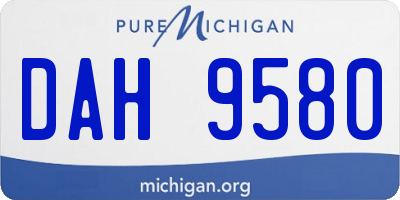 MI license plate DAH9580