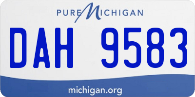 MI license plate DAH9583
