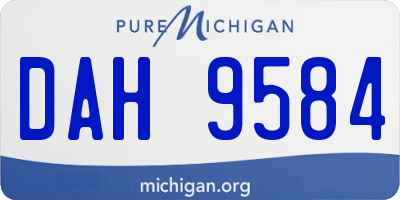 MI license plate DAH9584