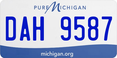 MI license plate DAH9587