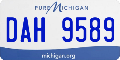 MI license plate DAH9589