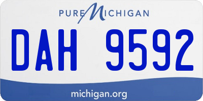 MI license plate DAH9592