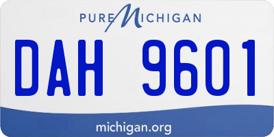 MI license plate DAH9601