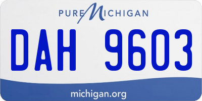 MI license plate DAH9603