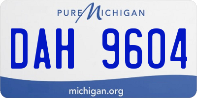 MI license plate DAH9604