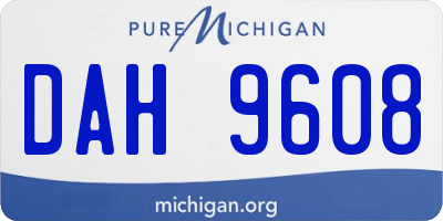 MI license plate DAH9608