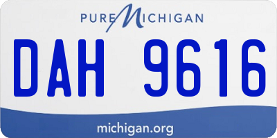 MI license plate DAH9616