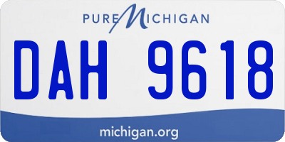 MI license plate DAH9618