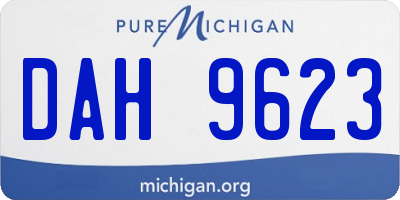 MI license plate DAH9623