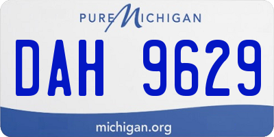 MI license plate DAH9629