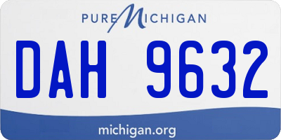 MI license plate DAH9632
