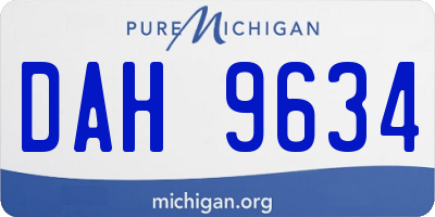 MI license plate DAH9634