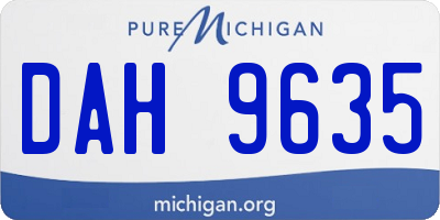 MI license plate DAH9635