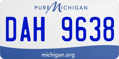 MI license plate DAH9638