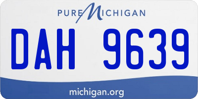 MI license plate DAH9639