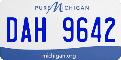 MI license plate DAH9642