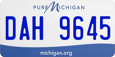 MI license plate DAH9645