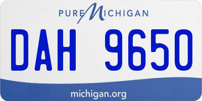 MI license plate DAH9650