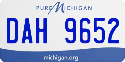 MI license plate DAH9652