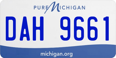 MI license plate DAH9661