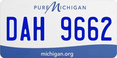 MI license plate DAH9662