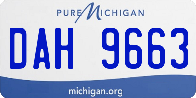 MI license plate DAH9663