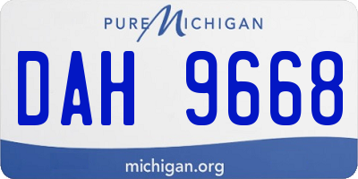 MI license plate DAH9668