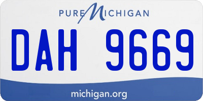 MI license plate DAH9669