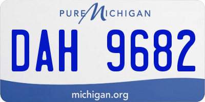 MI license plate DAH9682