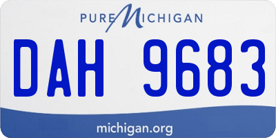 MI license plate DAH9683