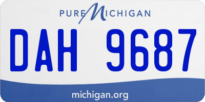 MI license plate DAH9687