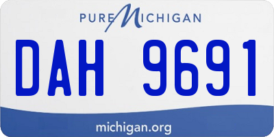 MI license plate DAH9691