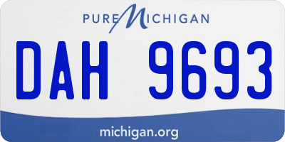 MI license plate DAH9693