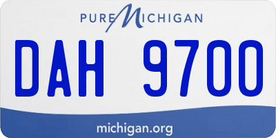 MI license plate DAH9700