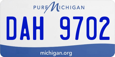 MI license plate DAH9702