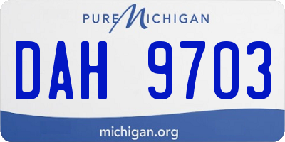 MI license plate DAH9703