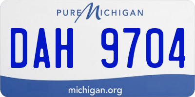 MI license plate DAH9704