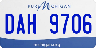 MI license plate DAH9706