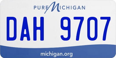 MI license plate DAH9707