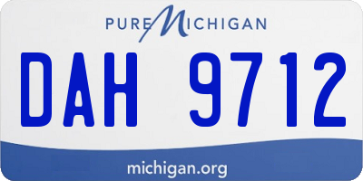 MI license plate DAH9712