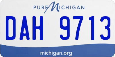 MI license plate DAH9713