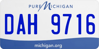 MI license plate DAH9716