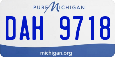 MI license plate DAH9718