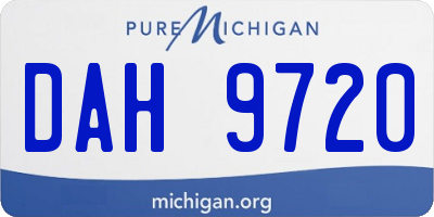 MI license plate DAH9720